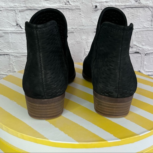 Lucky Brand Baley Black Suede Ankle Booties Size 6 - Picture 5 of 9